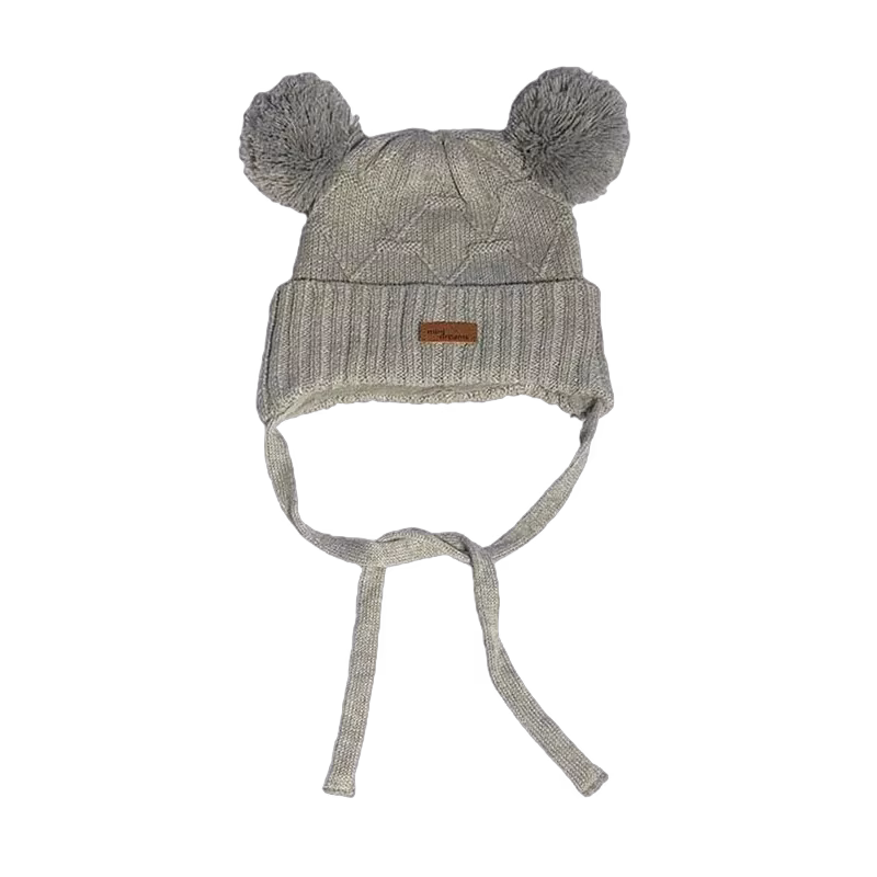 Mini Dreams mössa Pom Pom 6-12 mån, grey