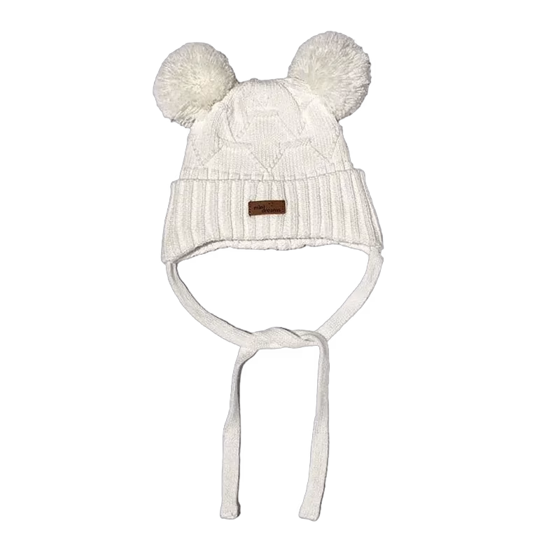 Mini Dreams mössa Pom Pom 6-12 mån, offwhite