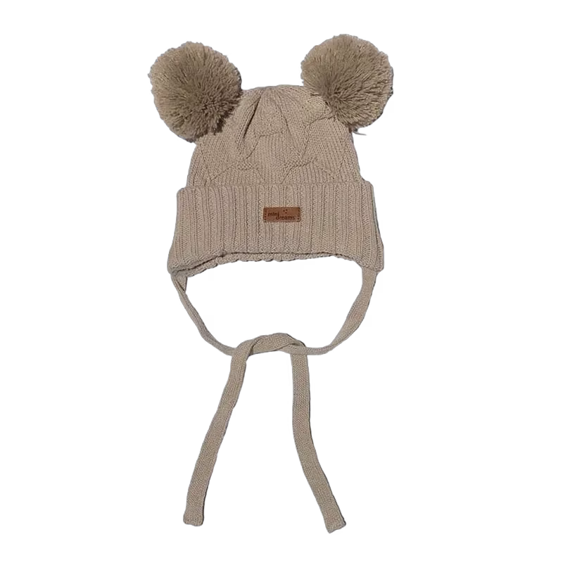 Mini Dreams mössa Pom Pom 6-12 mån, sand
