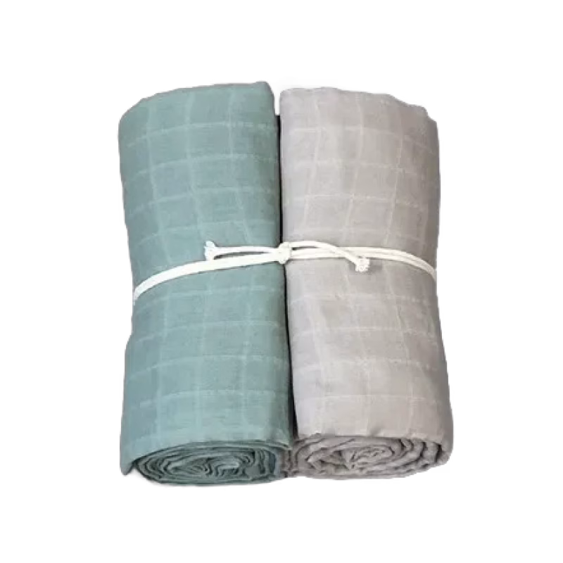 Mini Dreams Muslinfilt 2-p 70x70 cm (Grön/Sand)