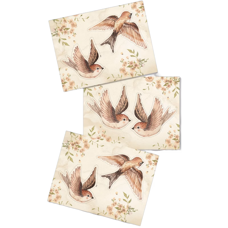 Mrs Mighetto Gör-det-själv dekoration Sparvar