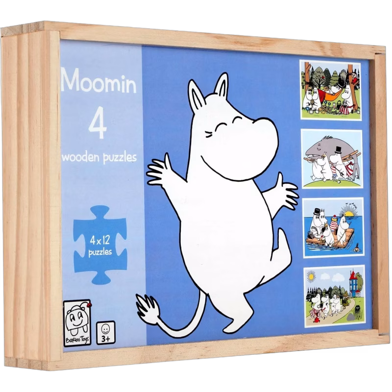 Mumin 4 Träpussel 4x12 Bitar
