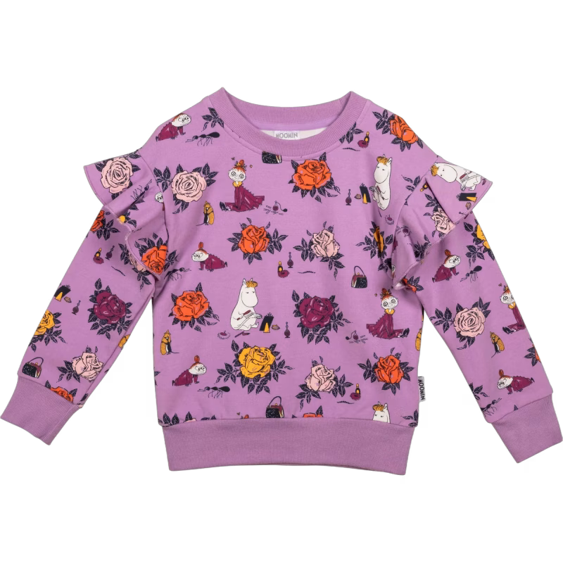 Mumin Rosor Collegetröja, Purple, 110