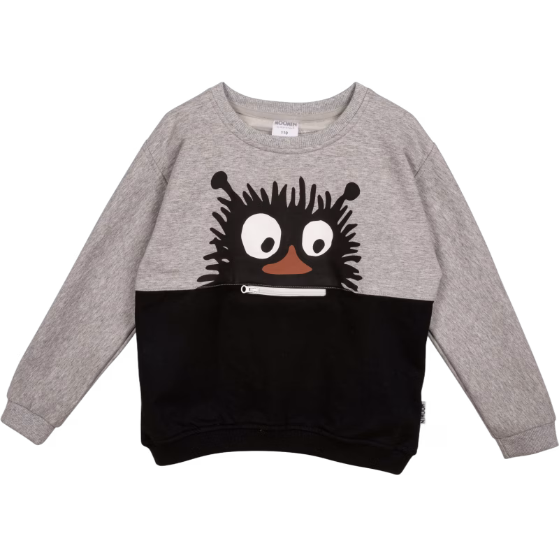 Mumin Stinky Collegetröja, Grey/black, 110