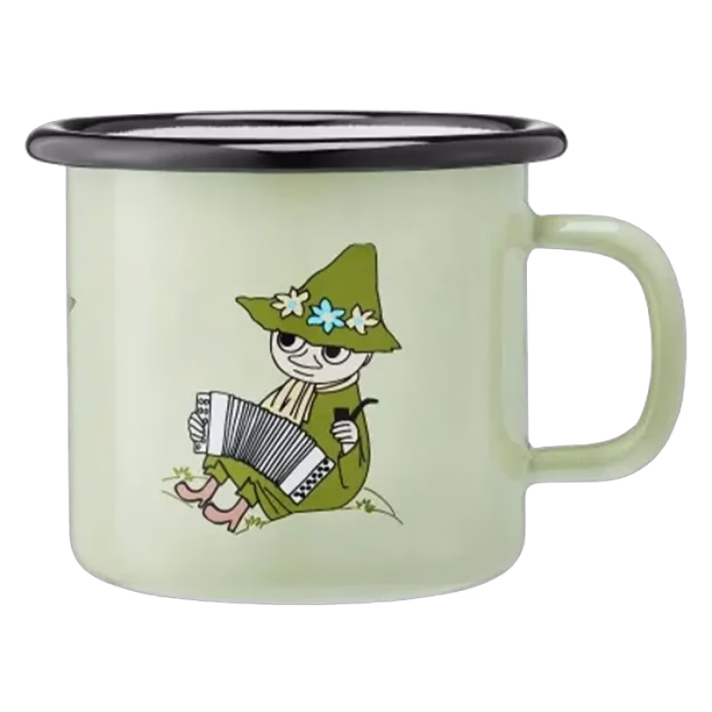Muurla Mugg Emalj 2,5 dl Mumin Snusmumriken (Ljusgrön)