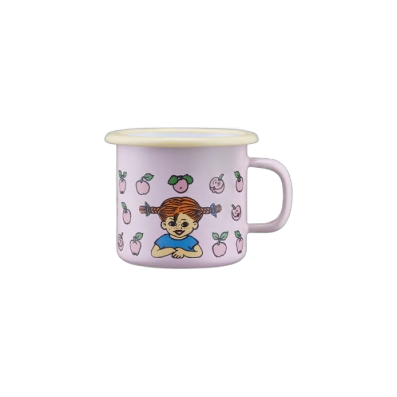 Muurla Mugg Emalj 2,5 dl Pippi Frukter (Rosa)