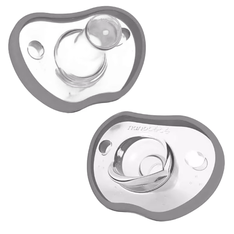 Nanobebe Flexy Napp Silikon 0-3 mån 2-pack, grå