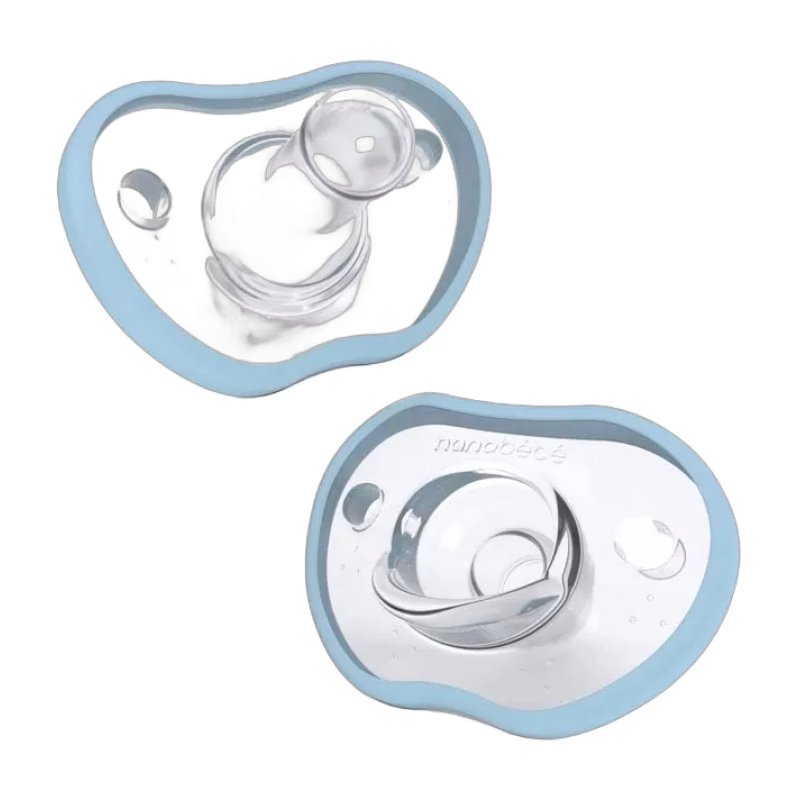 Nanobebe Flexy Napp Silikon 0-3 mån 2-pack, ljusblå