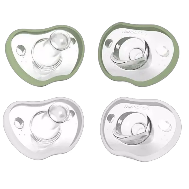 Nanobebe Flexy Napp Silikon 0-3 mån 4-pack, vit/ljusgrön
