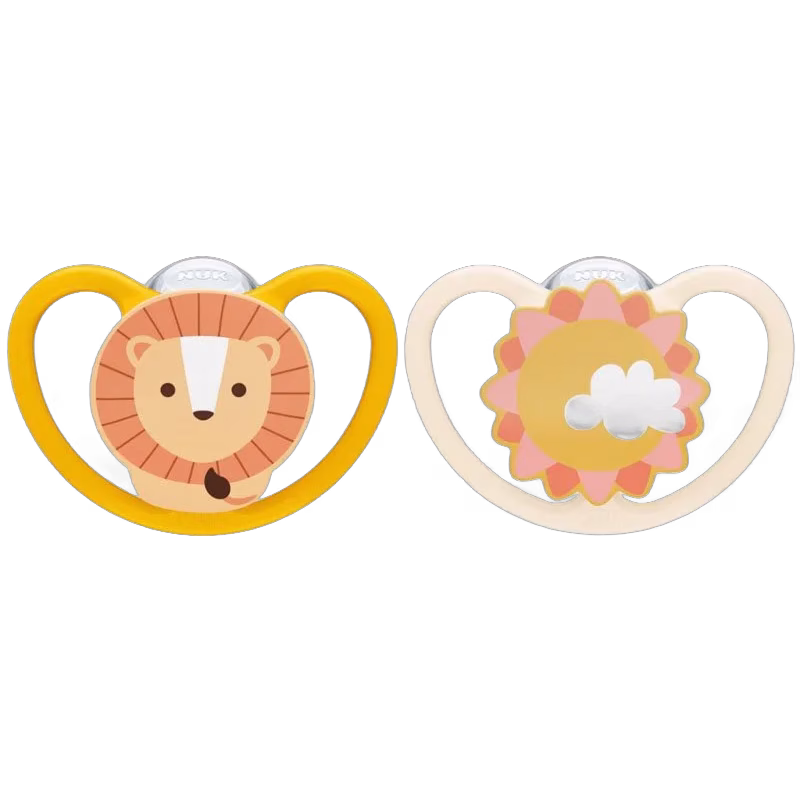 NUK napp Pacifier Space Silicon 2-pack 6-18 mån, lejon