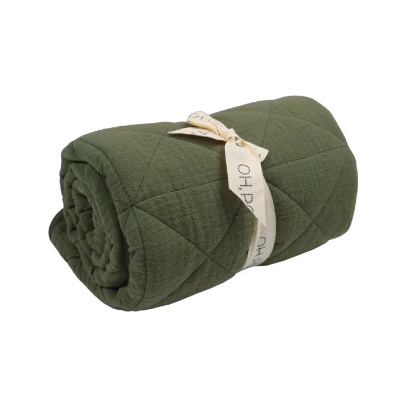 Oh Poppy! Alba Babyfilt Quiltad (Forest Green)