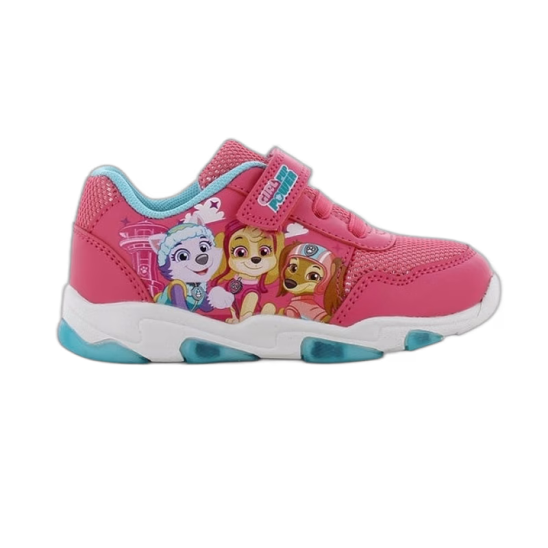 Paw Patrol Blinkande Sneakers, Fuchsia/Light Turkish Blue, 28