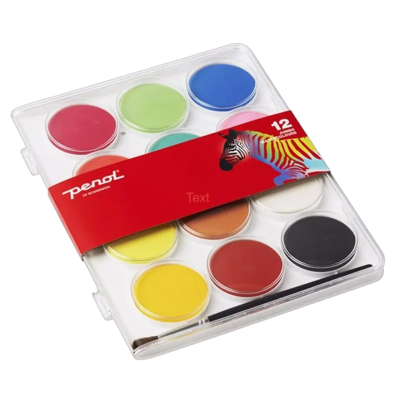Penol Jumbo standard akvarellfärg 12 färger