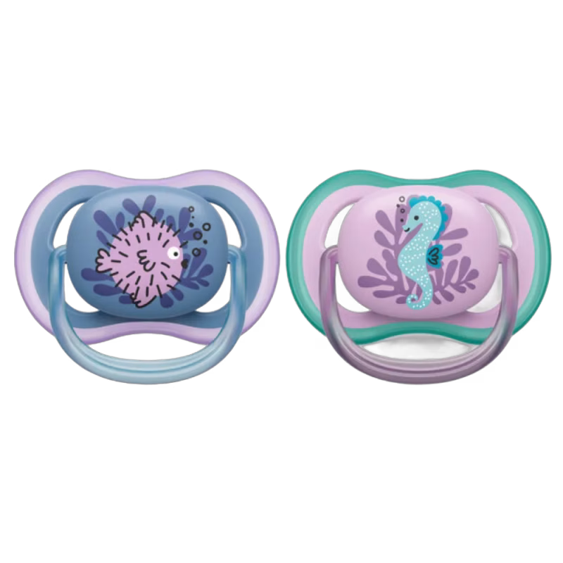 Philips Avent Napp Ultra Air 2-pack 6-18 m Blå/Rosa