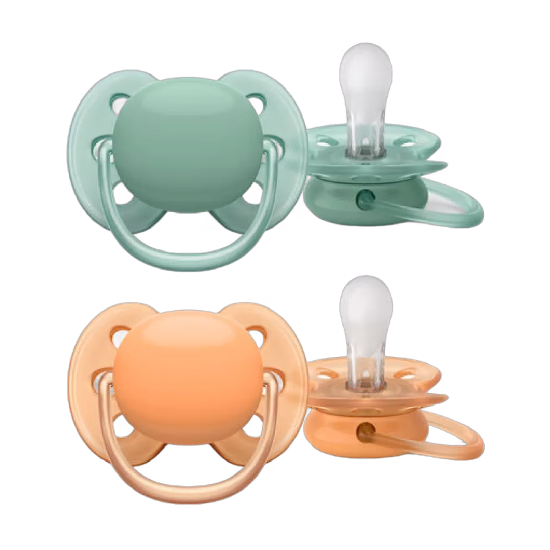 Philips Avent Napp Ultra Soft Neutral 2-pack 0-6 m Grön/Orange