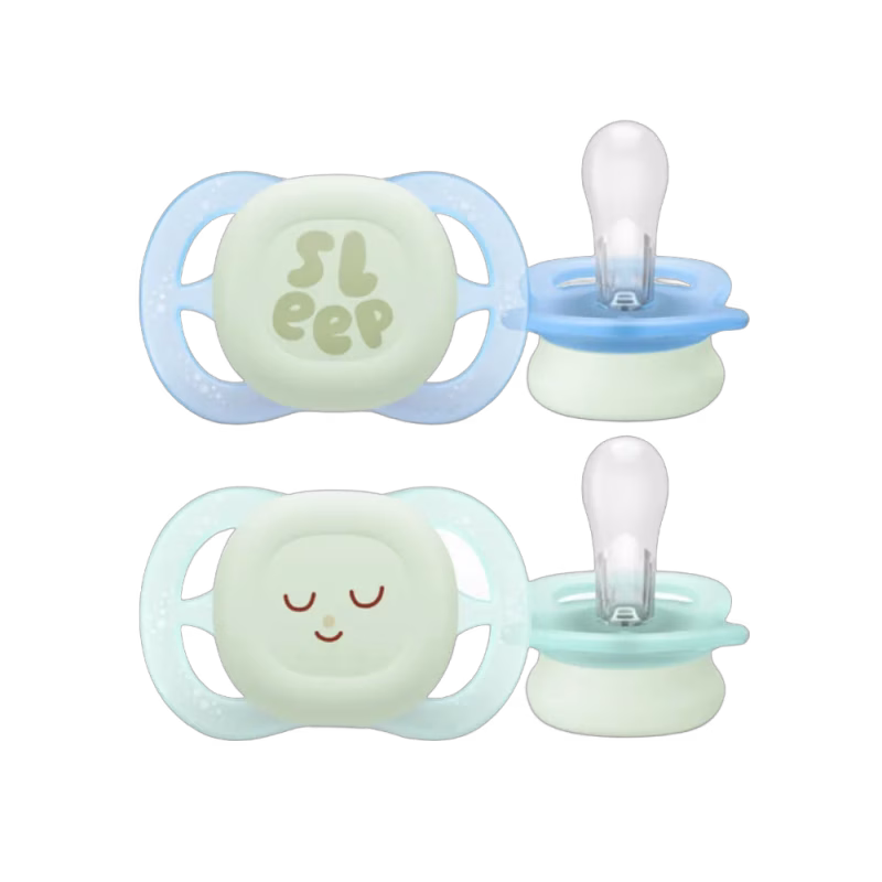Philips Avent Napp Ultra Start Night 2-pack 0-2 m Grön/Blå