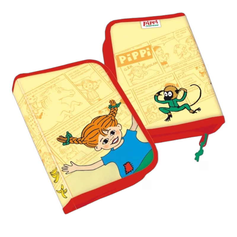 Pippi Långstrump Pennfodral med innehåll (Gul)