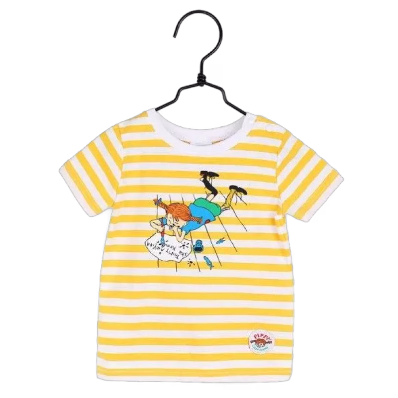 Pippi Långstrump Skrift T-Shirt, Gul, 62-68