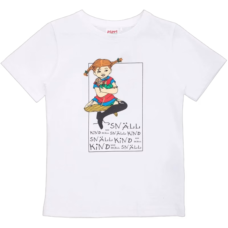 Pippi Långstrump  Snäll T-shirt, Vit, 98-104