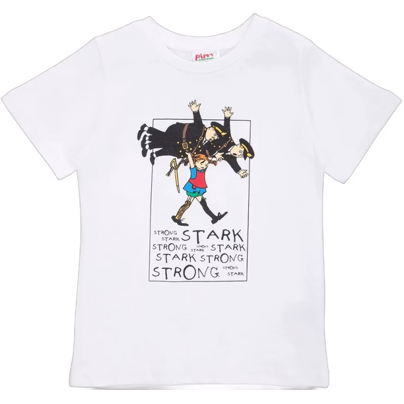 Pippi Långstrump  Stark T-shirt, Vit, 86-92