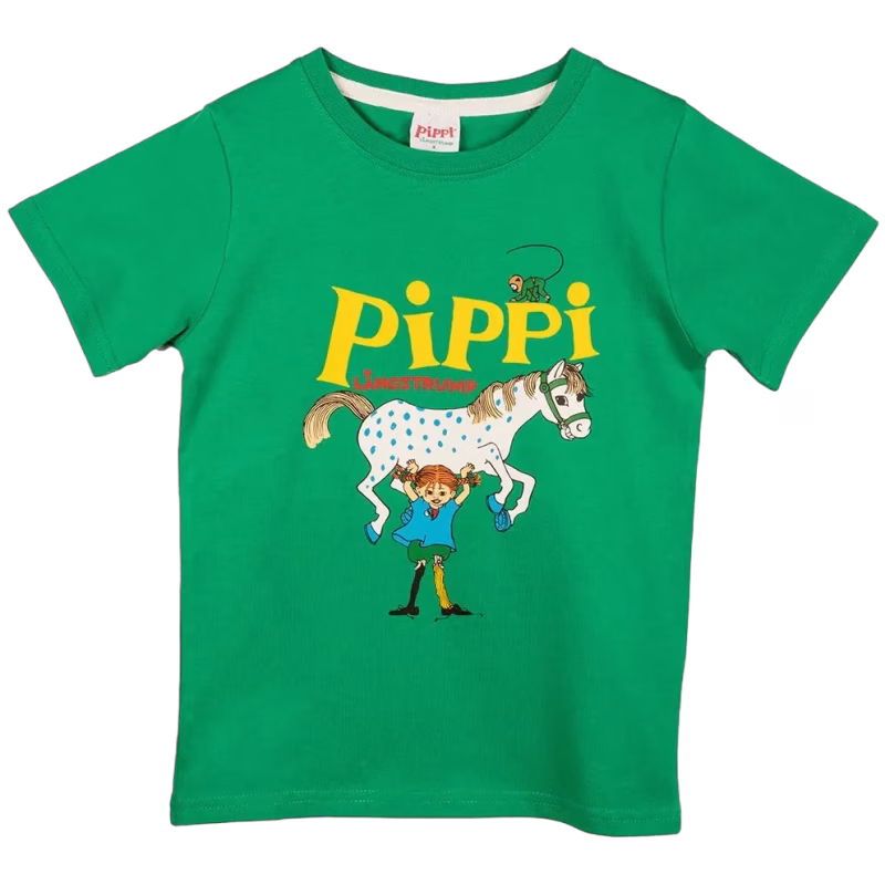 Pippi Långstrump T-shirt, Grön, 134-140