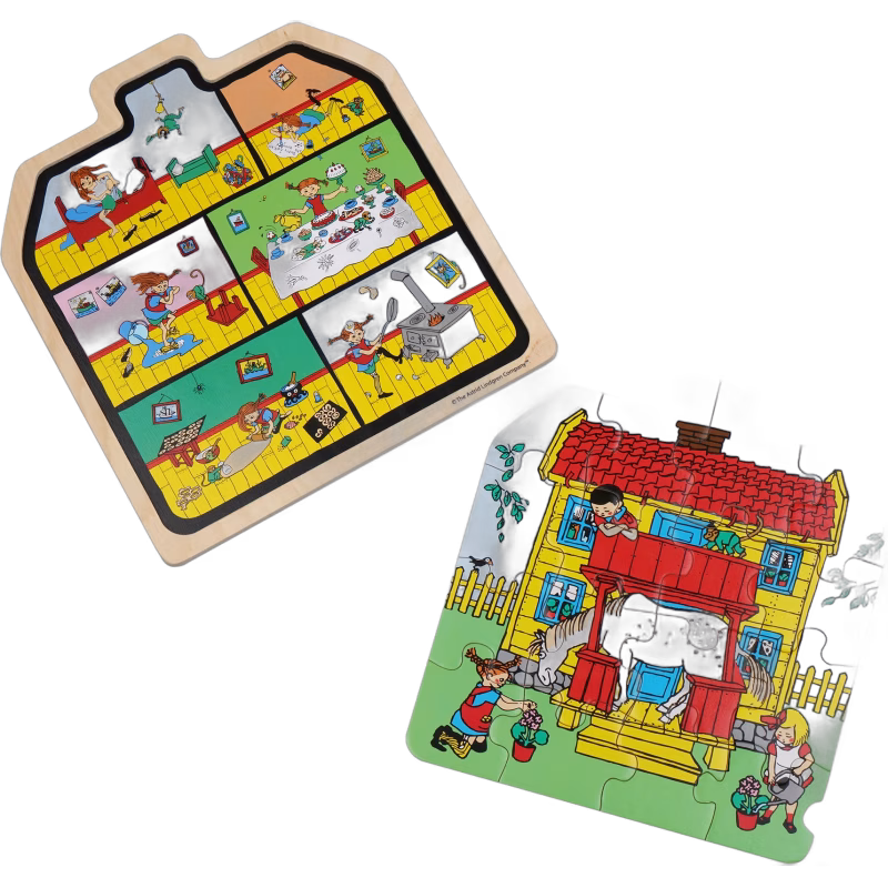 Pippi Långstrump Träpussel Pippihuset 16 Delar