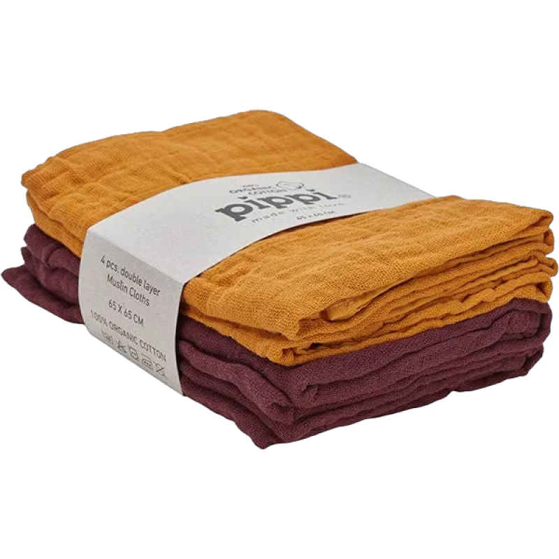 Pippi Muslinfilt 4-pack, Tortois