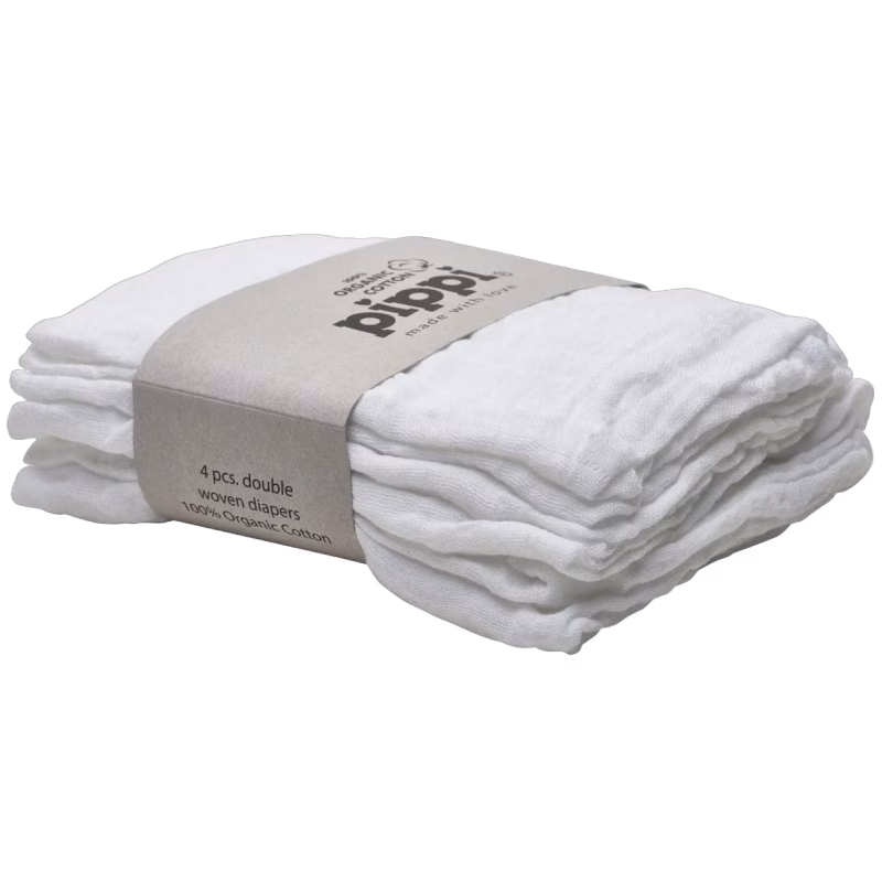 Pippi Muslinfilt 4-pack, White