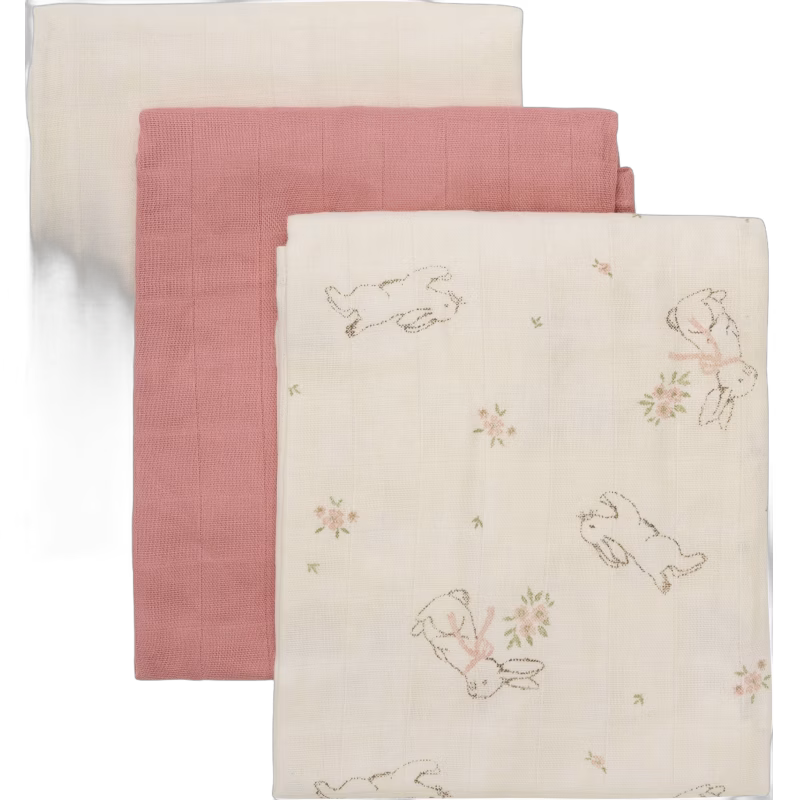 Pippi Muslinfiltar 3-Pack, Rose Tan