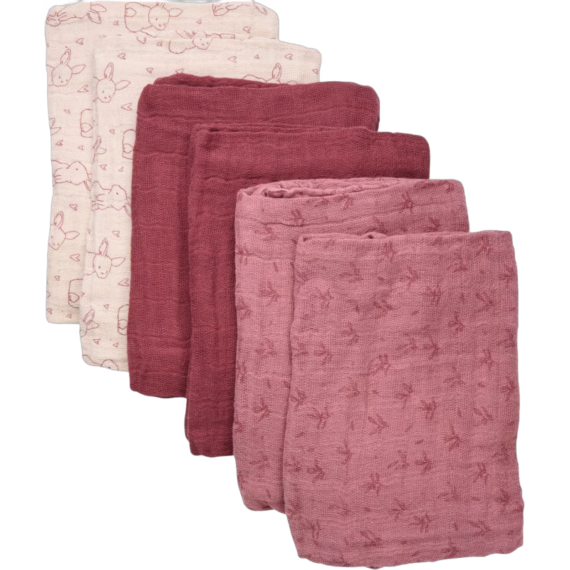 Pippi Muslinfiltar 6-Pack, Old Rose
