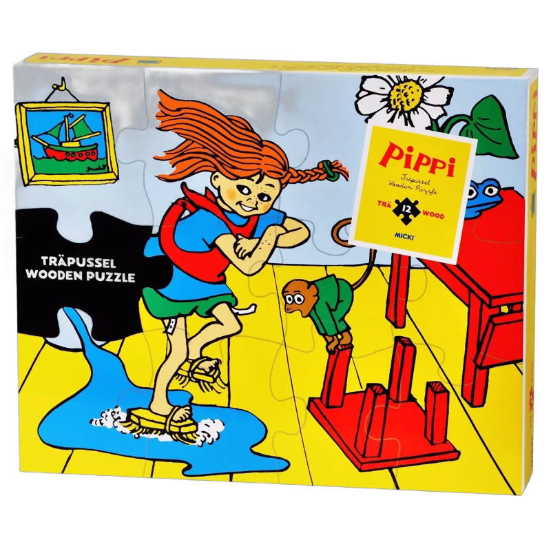 Pippi Träpussel 12 Bitar