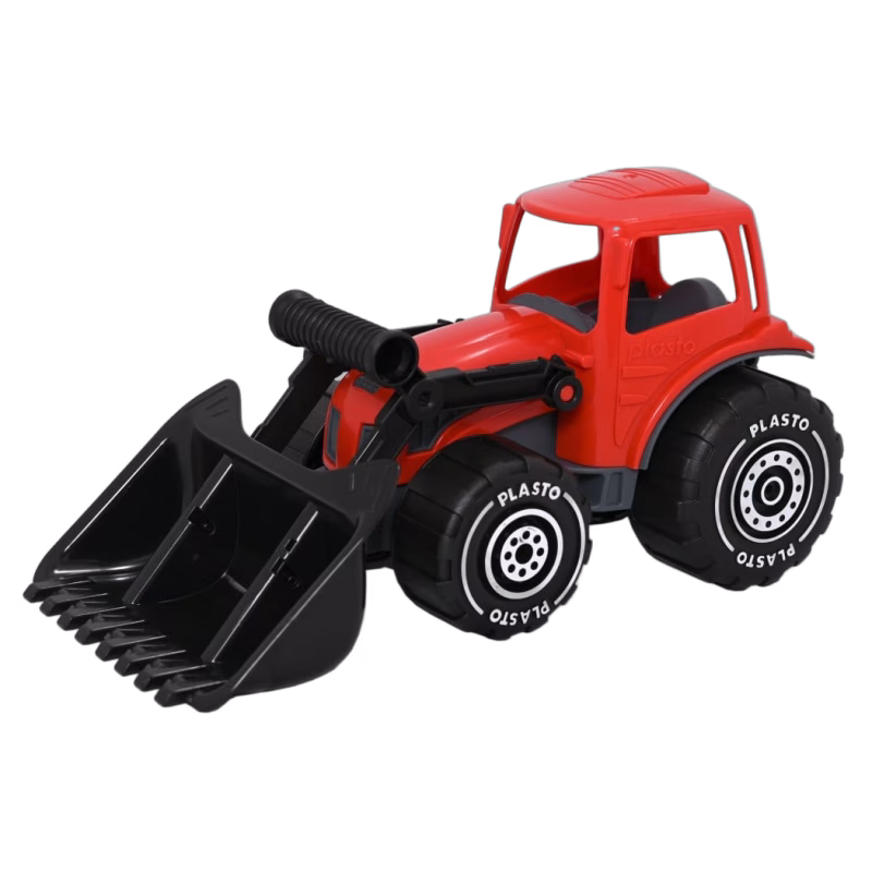 Plasto Traktor med frontlastare 32 cm (Röd)