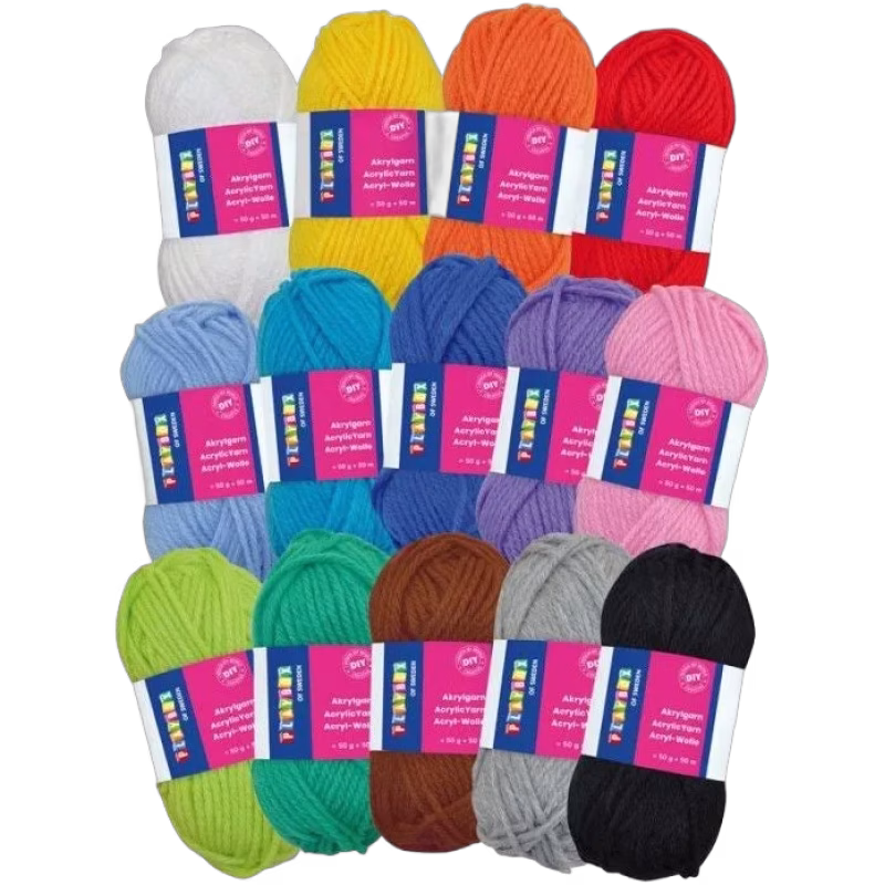 Playbox Akrylgarnset, 14 Färger