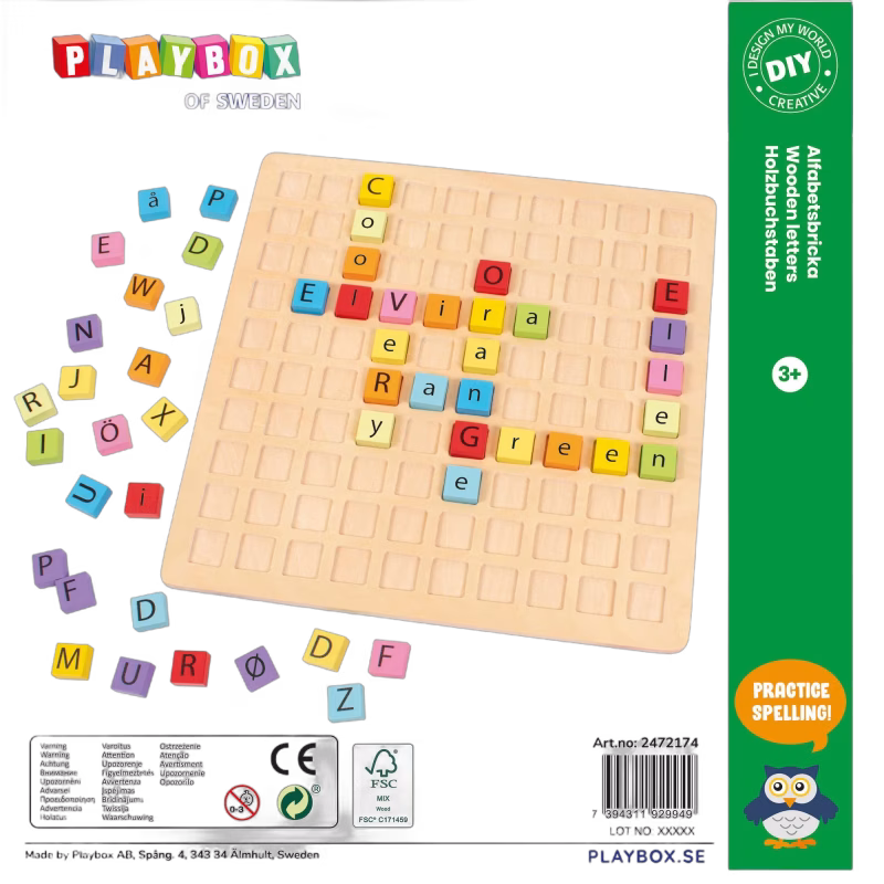 Playbox Alfabetsbricka 100 Bokstäver