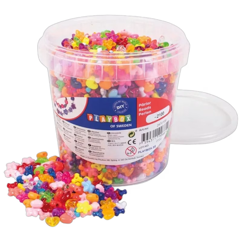 Playbox Plastpärlor (Hjärta stjärna propeller)