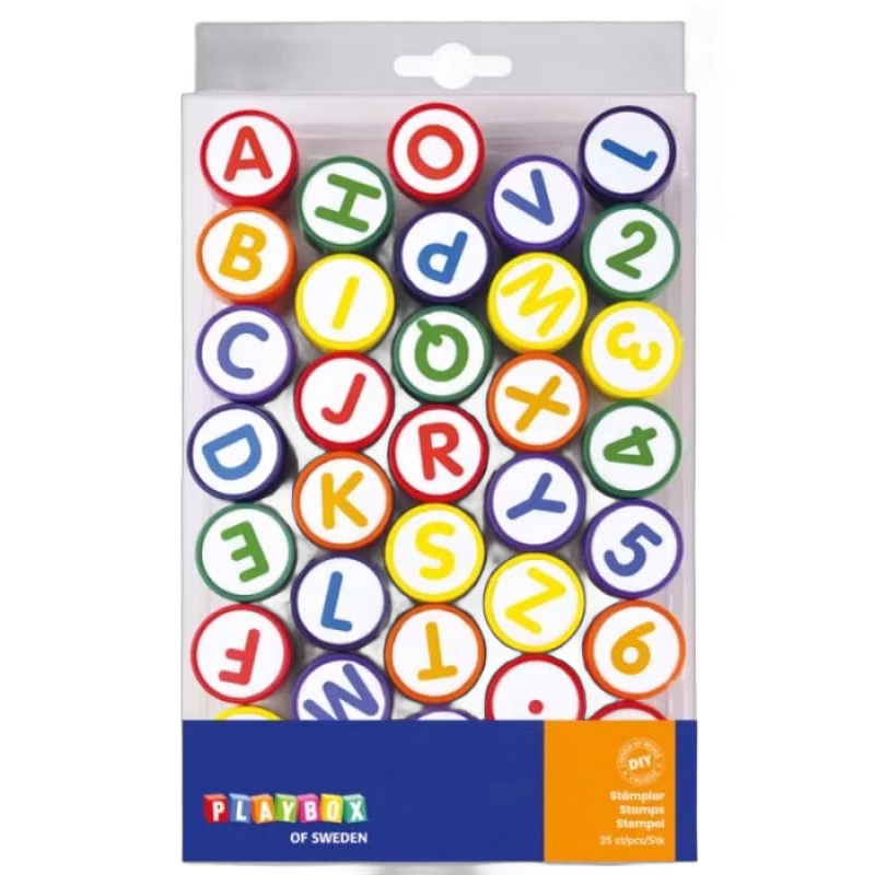 Playbox Stämplar 35 st (Bokstäver & siffror)
