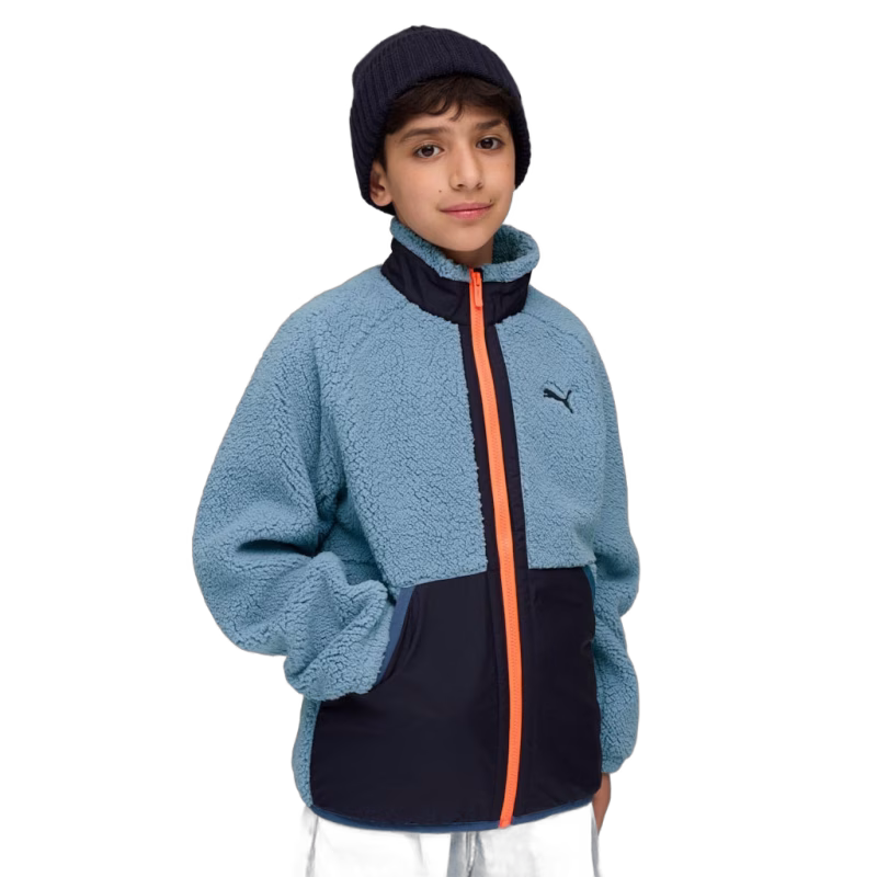 Puma Sherpa Hybrid Fleecejacka, Cool Blue, 152