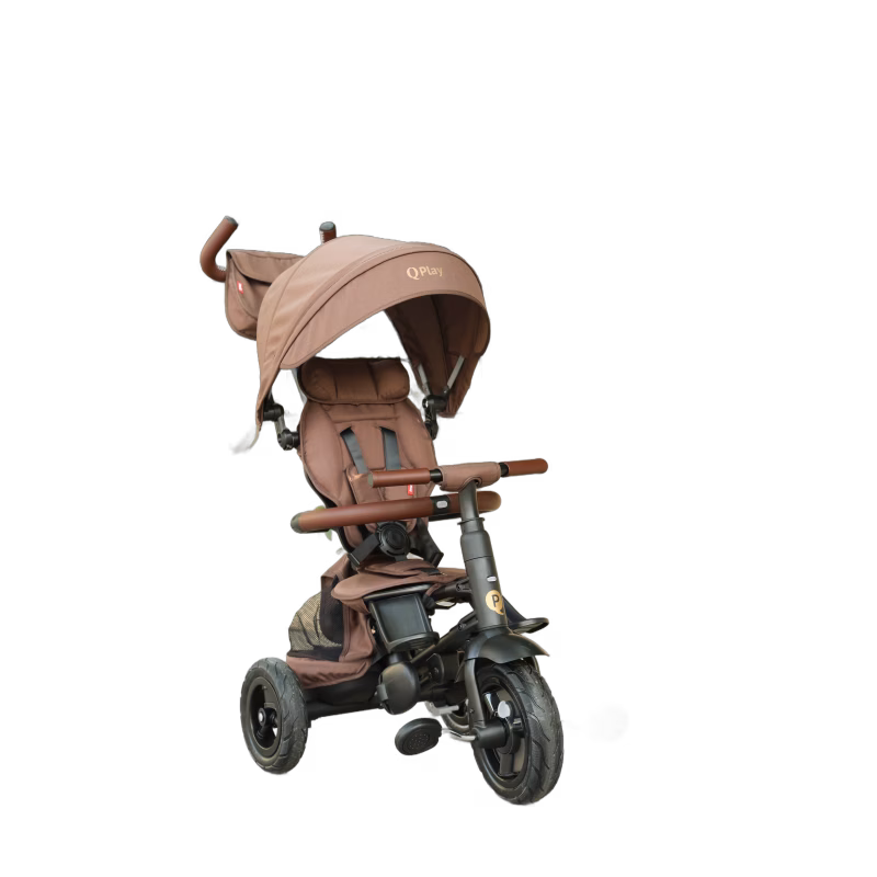QPlay Rito Delux 6-i-1 Hopfällbar Trehjuling, Brun