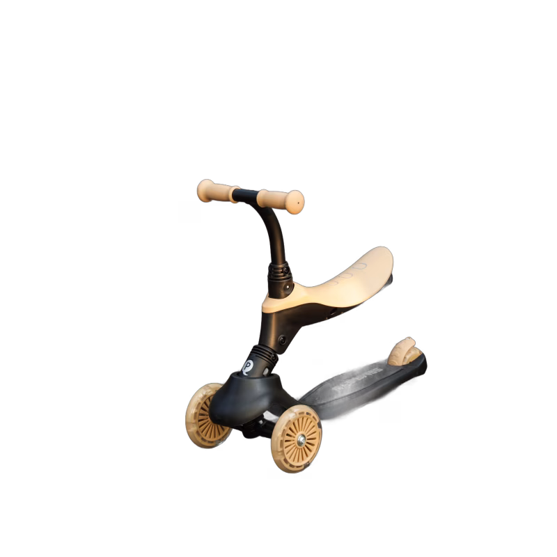 QPlay Sema Pro 5-in-1 3-hjulig Sparkcykel, Khaki