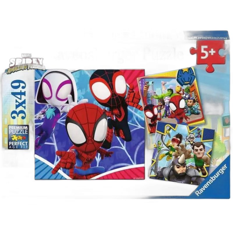 Ravensburger Marvel Spidey and His Amazing Friends Pussel 3x49 Bitar