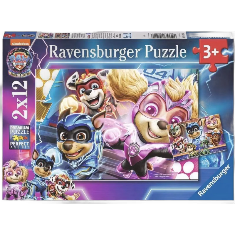 Ravensburger Paw Patrol The Mighty Movie Pussel 2x12 Bitar