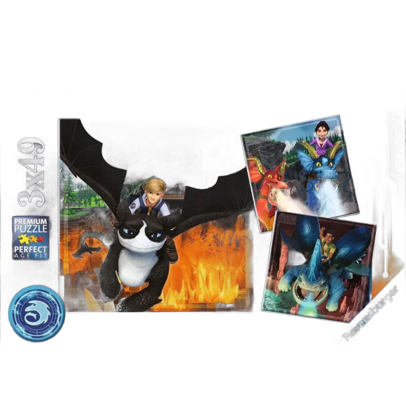 Ravensburger Pussel Dragons: The Nine Realms 3x49 Bitar