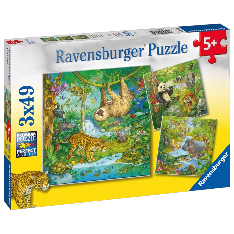 Ravensburger Pussel I Djungeln, 3X49 Bitar