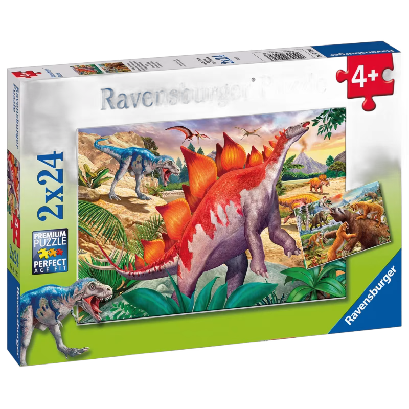 Ravensburger Pussel Jurassic Djurliv, 2X24 Bitar