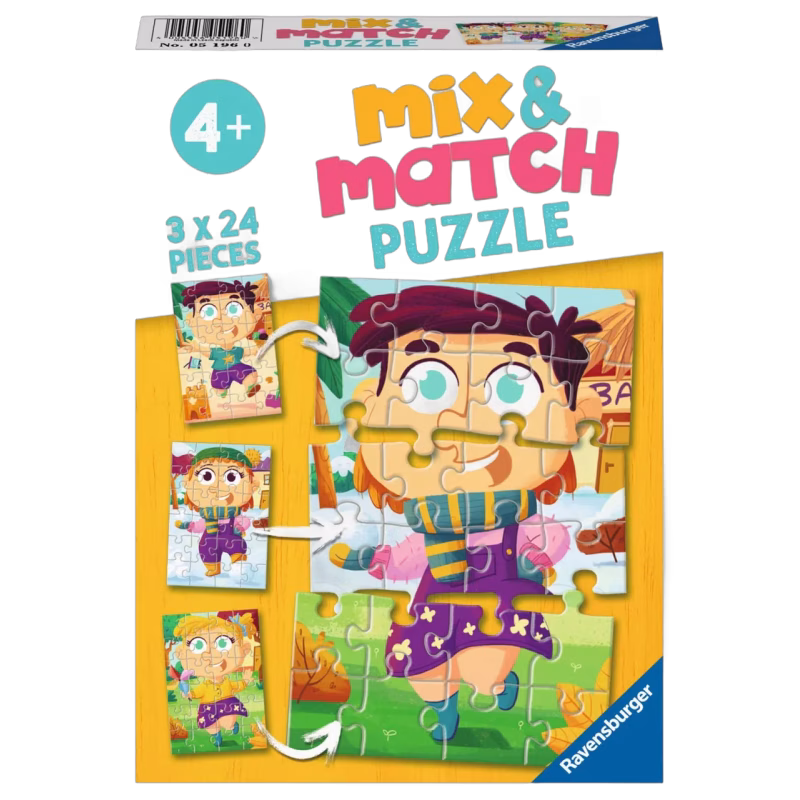 Ravensburger Pussel Mix &  Match Färgglada Kläder 3x24 Bitar
