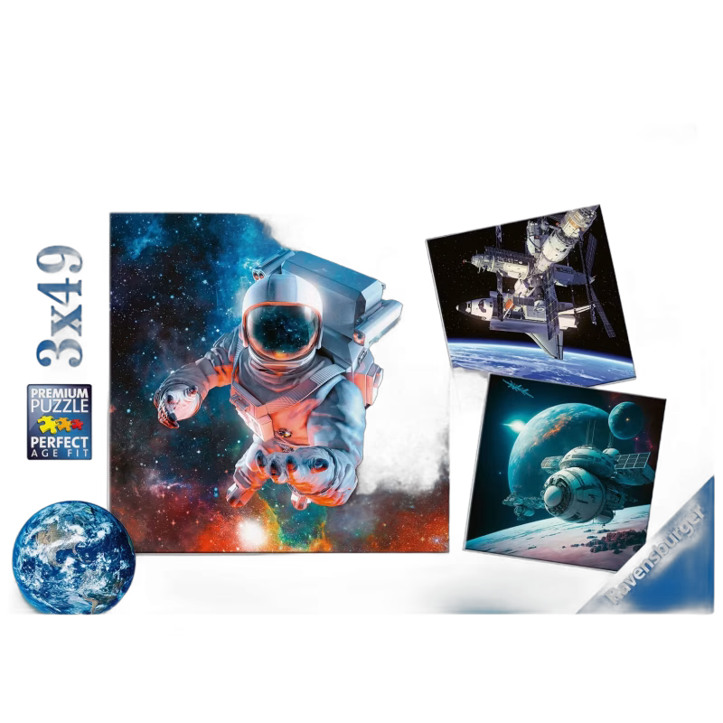 Ravensburger Pussel Space Adventure 3x49 Bitar