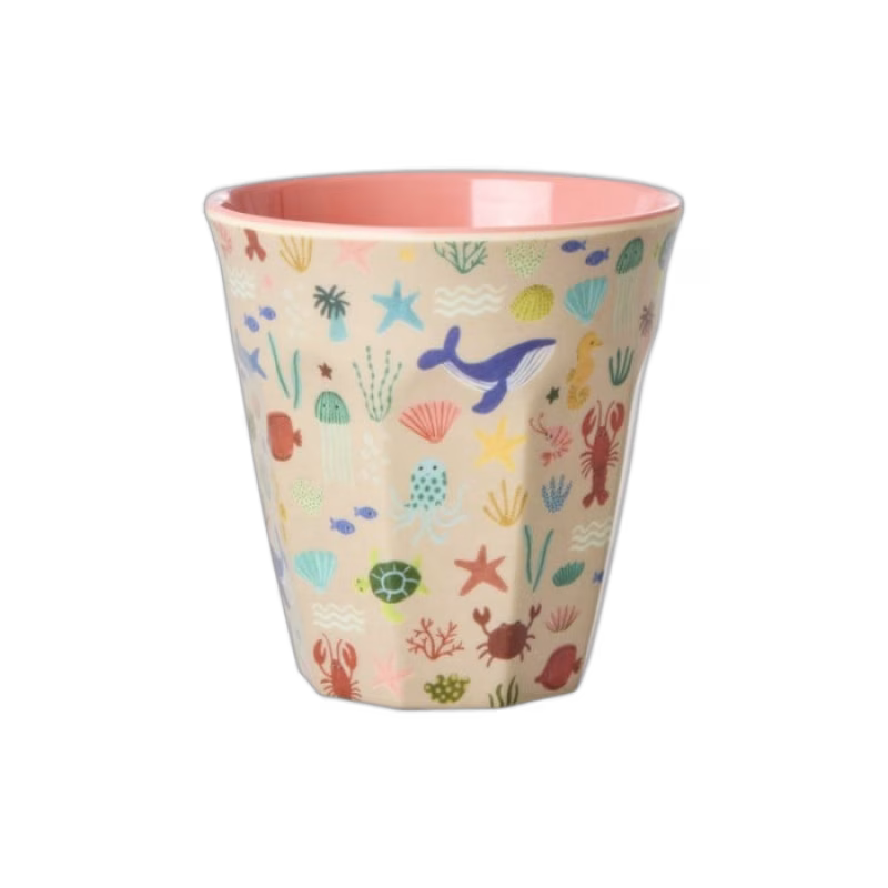 Rice Mugg Melamin M (Coral Ocean Print)