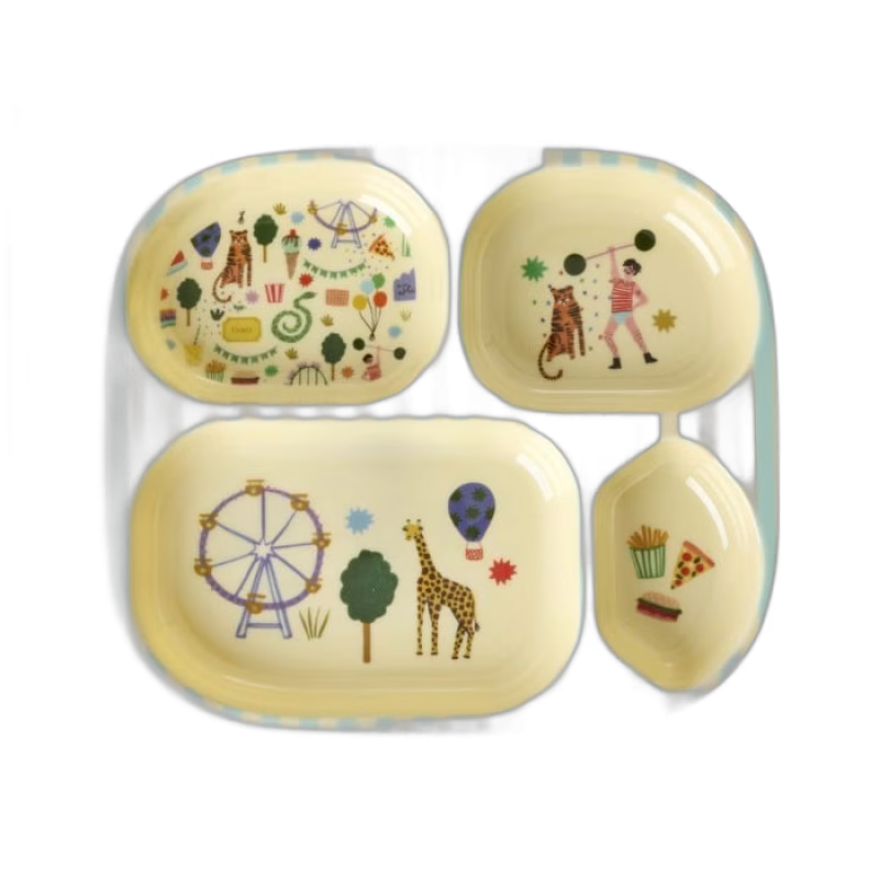 Rice Tallrik med fack Fun Fair (Mint)