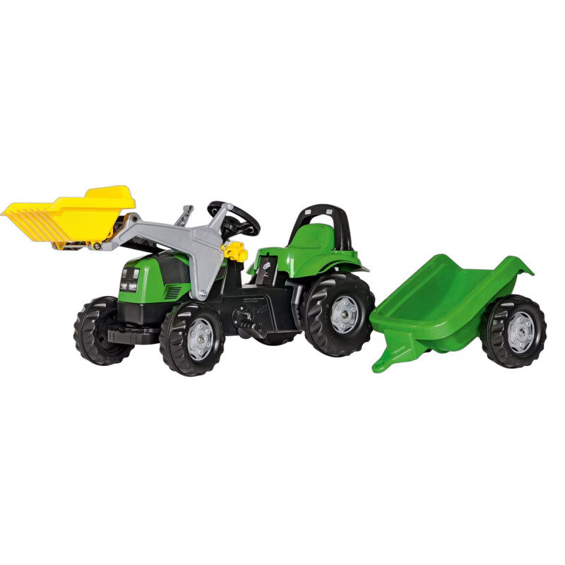 Rolly Toys Tramptraktor med Lastare och Släp, Grön