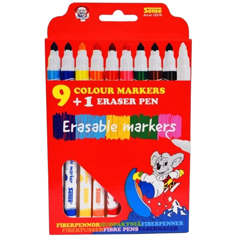 Sense Raderbara fiberpennor 9+1